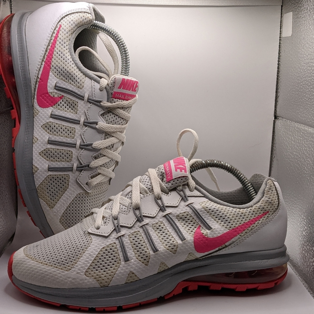 Nike Air Max Dynasty Running Shoes Womens Size 7 White Pink Grey 816748-102